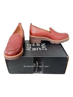 Naturalizer Darry Brown Leather Lug Sole Platform Loafers Women’s 6M NWT